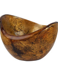 Adagio Teak Bowl  with Distressed Copper Leaf Exterior