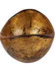 Adagio Teak Bowl  with Distressed Copper Leaf Exterior