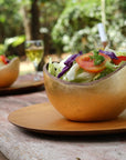 Adagio Teak Bowl with Gold Leaf Exterior