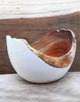 Rico & Plato Adagio Teak Bowl with White Exterior