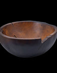 Rico & Plato Appolo Teak Bowl, Black Burned Exterior Finish