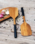 Bistro Teak Spatula with Black Handles