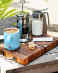 Celery End Grain Teak Cutting Board/Coffee Server