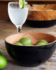 Rico & Plato Chico Teak Bowl with Black Exterior