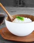 Chico Teak Bowl with White Exterior