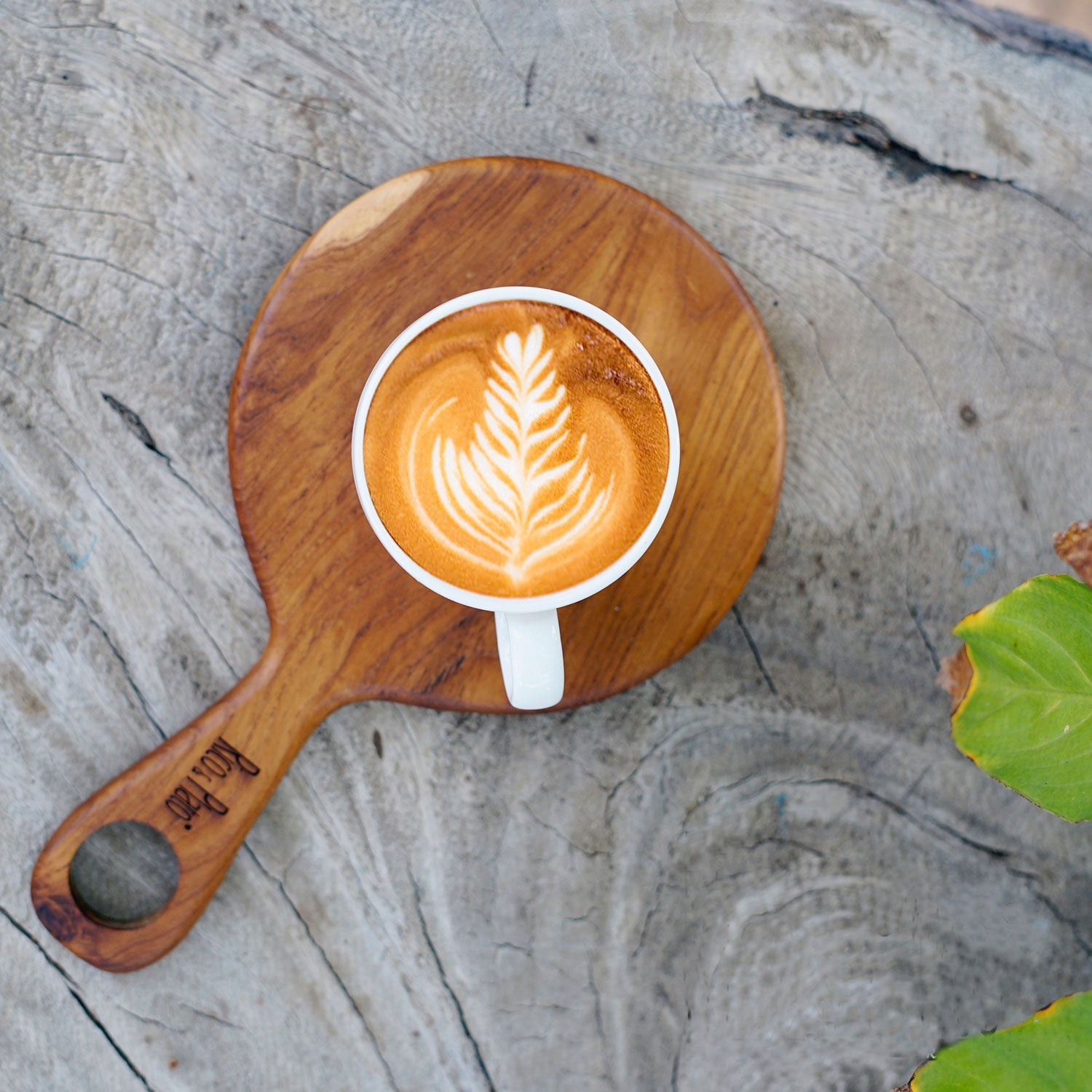 Cren Teak Coffee Cup Server (Set of 2)