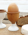 Dante Teak Egg Cups with White Foot (Set of 2)