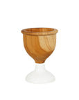 Dante Teak Egg Cups with White Foot (Set of 2)