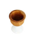 Dante Teak Egg Cups with White Foot (Set of 2)