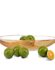 Dorito Large Teak Bowl with White Interior