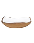 Dorito Small Teak Bowl with White Interior