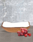 Dorito Small Teak Bowl with White Interior