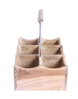 Rico & Plato Kent Oak Bottle and Glass Holder with Whitewash Finish