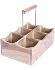 Rico & Plato Kent Oak Bottle and Glass Holder with Whitewash Finish