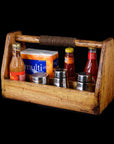 Large Pine Wood Barbecue Grill Accessory Caddy