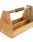 Large Teak Wood Barbecue Grill Accessory Caddy