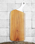 Laurus Teak Cutting Board/Serving Platter with White Handle