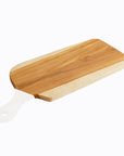 Laurus Teak Cutting Board/Serving Platter with White Handle