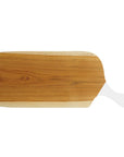 Laurus Teak Cutting Board/Serving Platter with White Handle