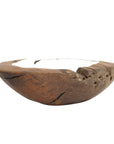 Rico & Plato Lindsey Large Teak Bowl with White Interior