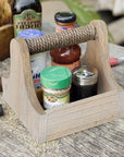 Mindi Small Wood Barbecue Grill Accessory Caddy