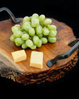 Monggo Carved Teak Serving Platter with Handles