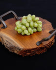 Monggo Carved Teak Serving Platter with Handles