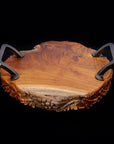 Monggo Carved Teak Serving Platter with Handles