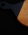 Pepper Teak Cutting Board/Serving Pepper with Black Handle