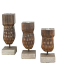 Romeo Wooden Candle Holder (Set of 3)