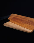 Saffron Teak Cutting Board/Serving Platter with Black Handle