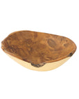 Umbria Teak Salad Fruit Bowl with Gold Leaf Exterior