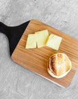 Viola Teak Cutting Board/Serving Platter with Black Handle