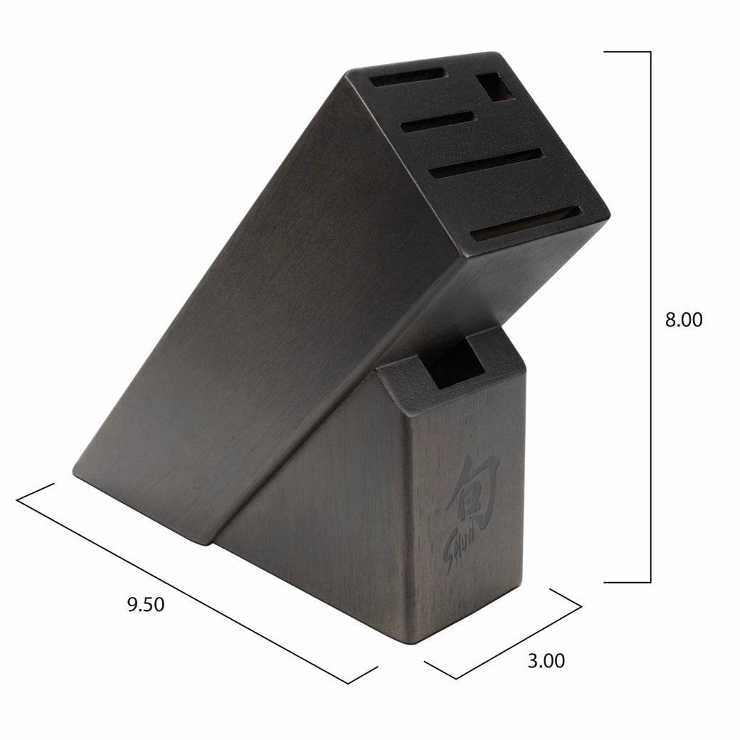 Shun Bamboo Slimline Block: 6-Slot / Dark Stain - J. L. Hufford