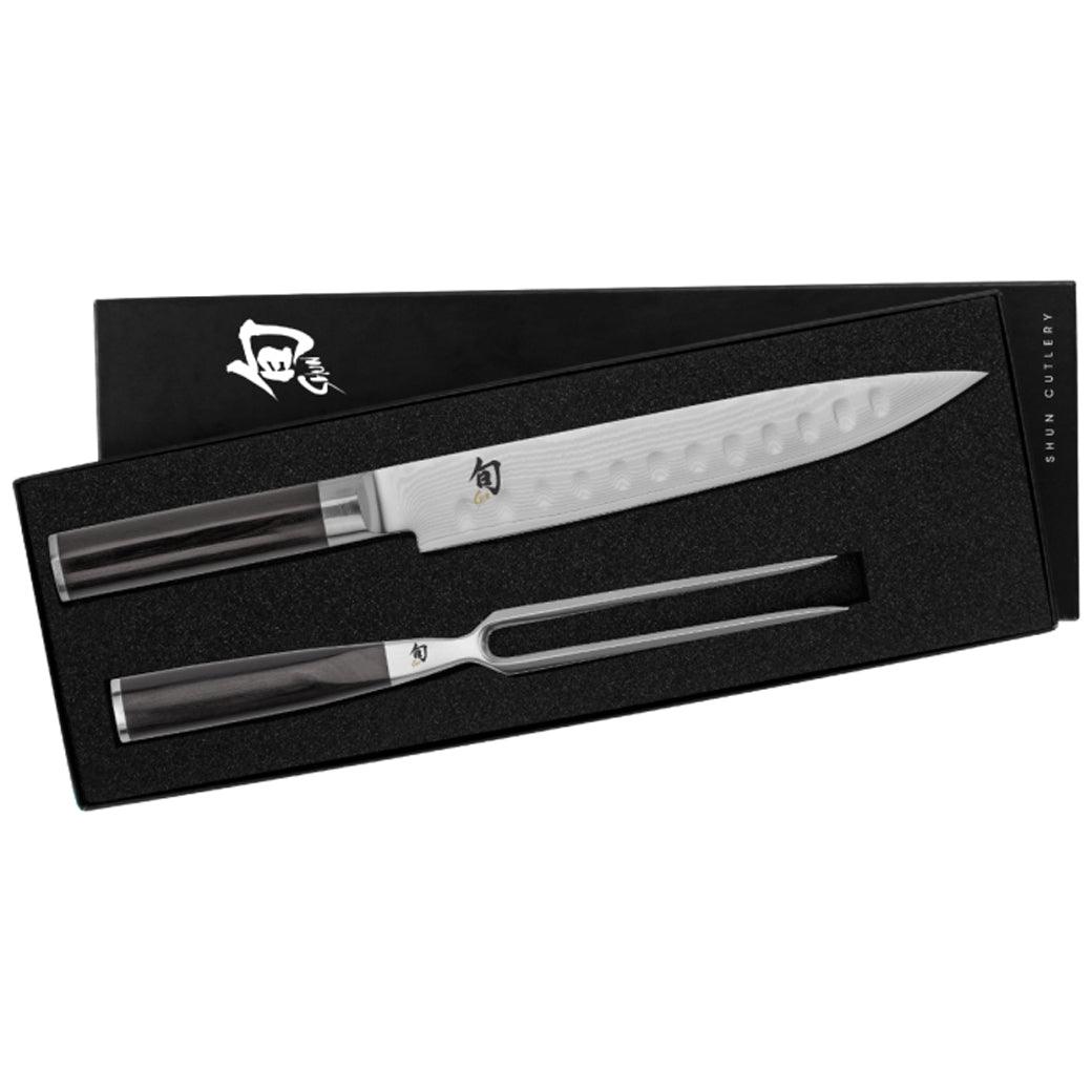 Shun Classic 2 Pc Carving Set: H.G. Slicing Knife 9″ and Carving Fork in a boxed set - J. L. Hufford