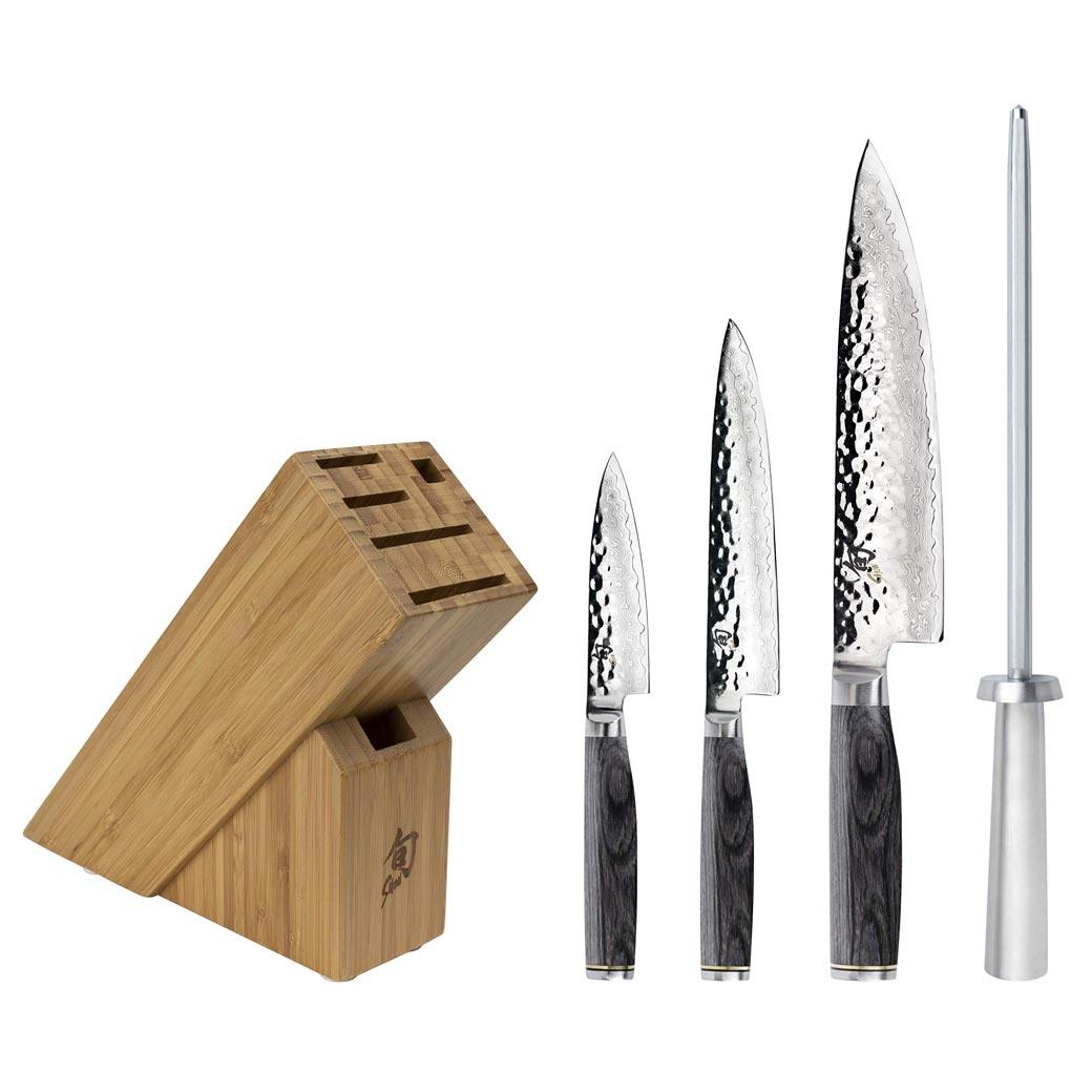 Shun Premier Grey Knife Block Set - 5 Piece Starter Set - J. L. Hufford