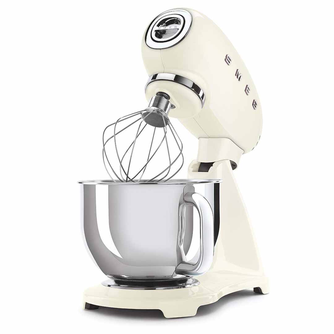 50s Retro-Style 5qt Stand Mixer, Cream & Chrome