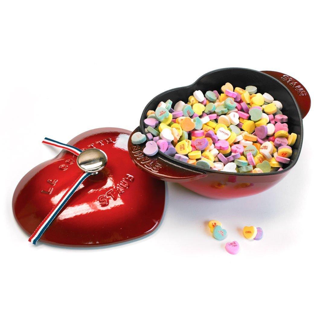 Staub Cast Iron 1.75-qt Heart Cocotte - Cherry - Discover Gourmet