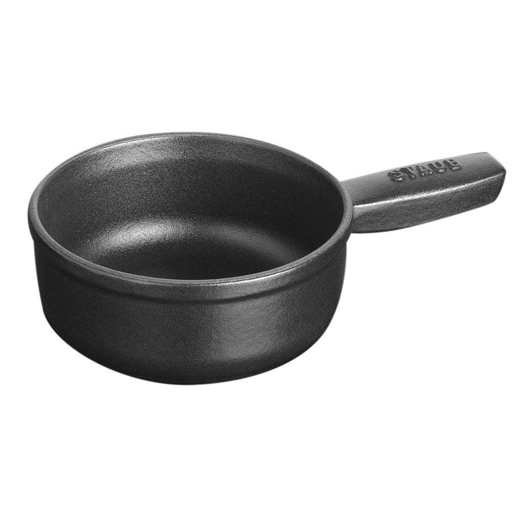 Staub Cast Iron 12-oz Mini Cheese Fondue Pot - Matte Black - Discover Gourmet