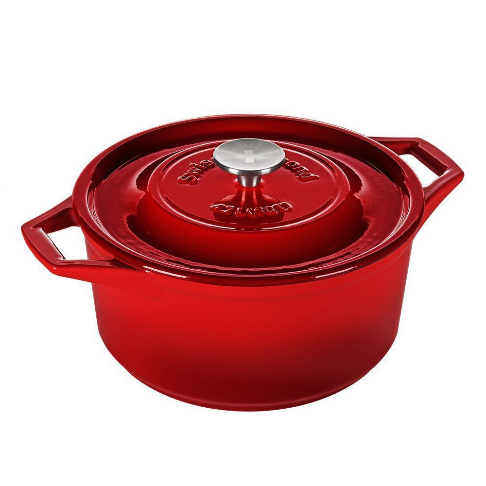 Swiss Diamond - Cast Iron Round Casserole - Discover Gourmet