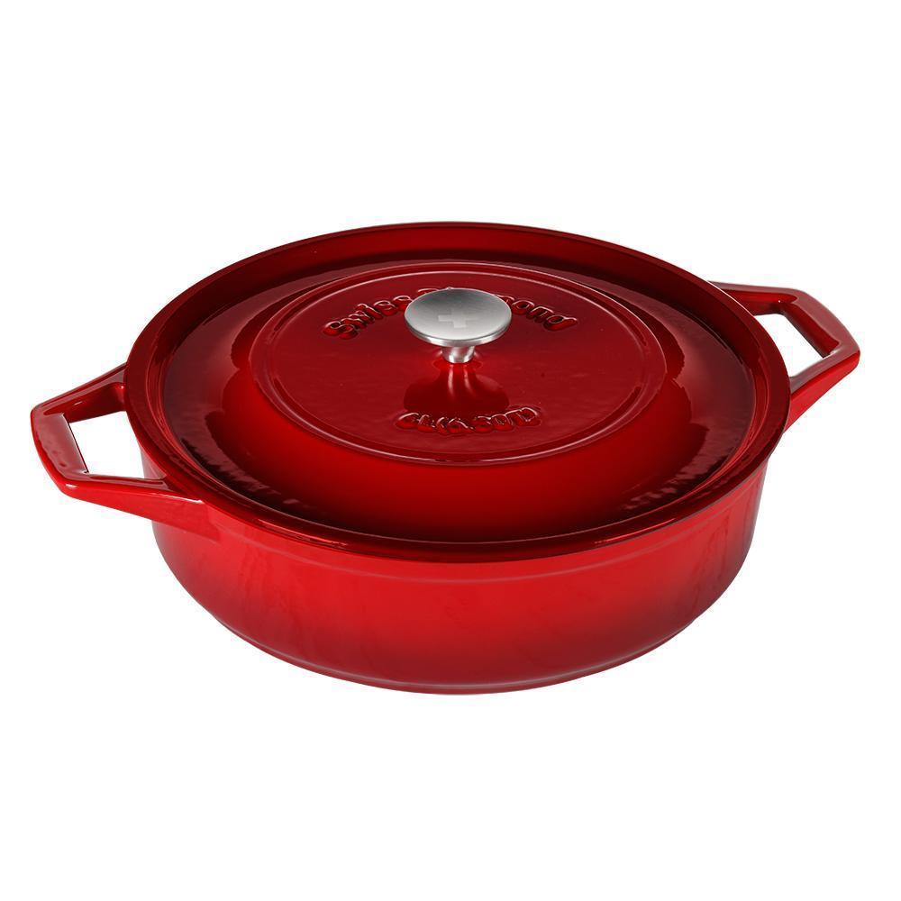 Swiss Diamond - Cast Iron Shallow Casserole - 6.3 Qt. - Discover Gourmet