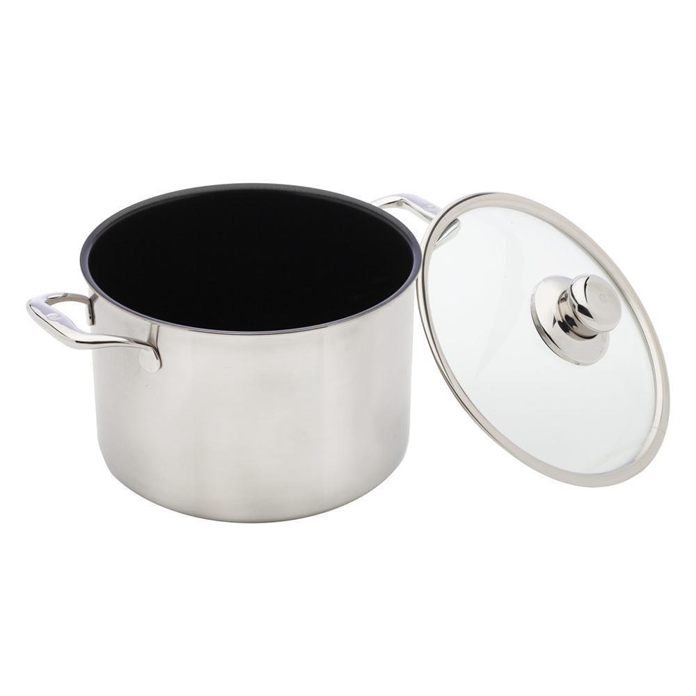 Swiss Diamond - Nonstick Clad Stock Pot w/Lid - 7.9 Qt. - Discover Gourmet