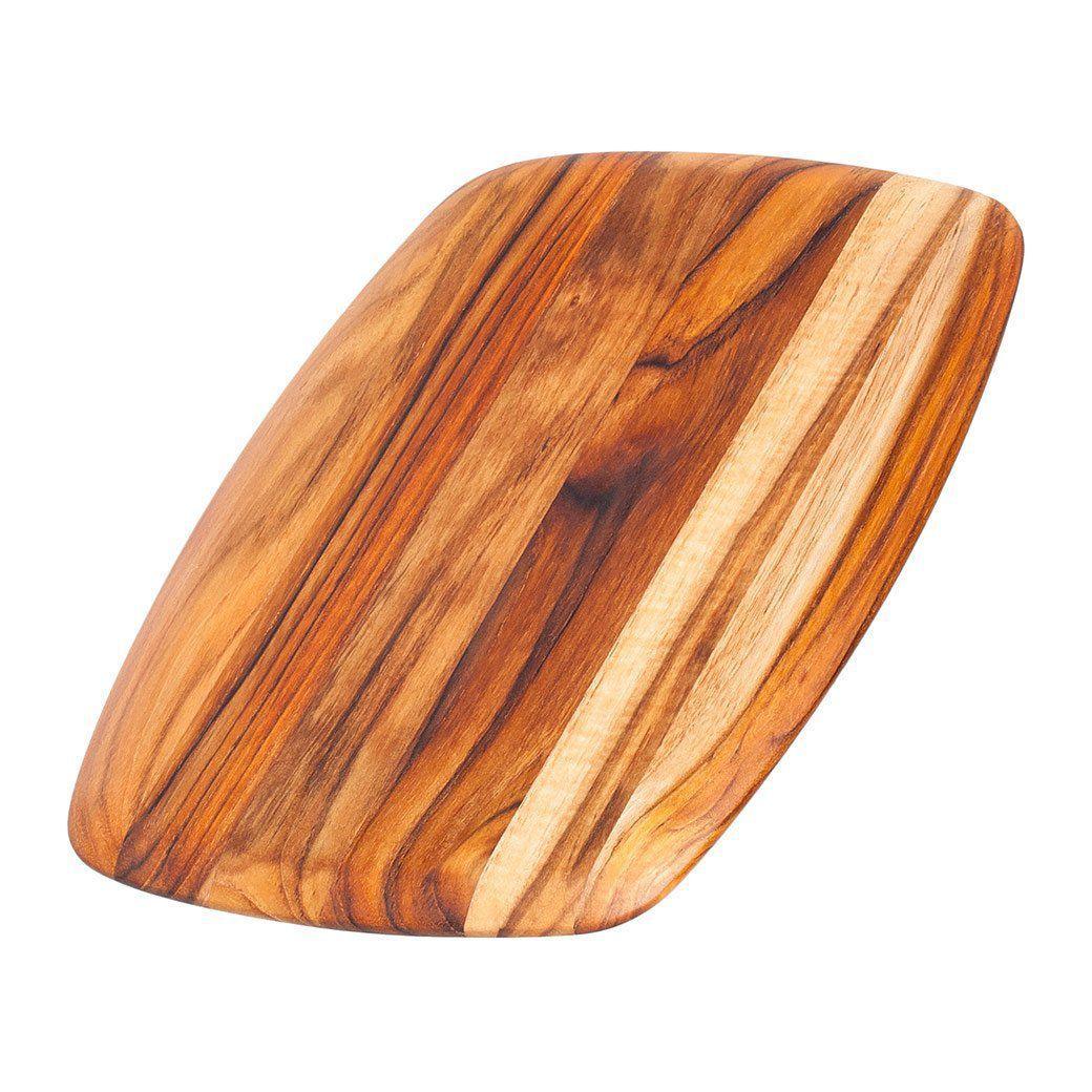 Teakhaus Rectangle Edge Grain Rounded Edge Cutting Board - Discover Gourmet