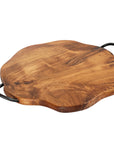 Amla Pizza Board in Natural Teak with Handles