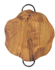 Amla Pizza Board in Natural Teak with Handles