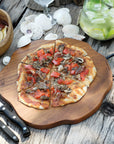 Amla Pizza Board in Natural Teak with Handles