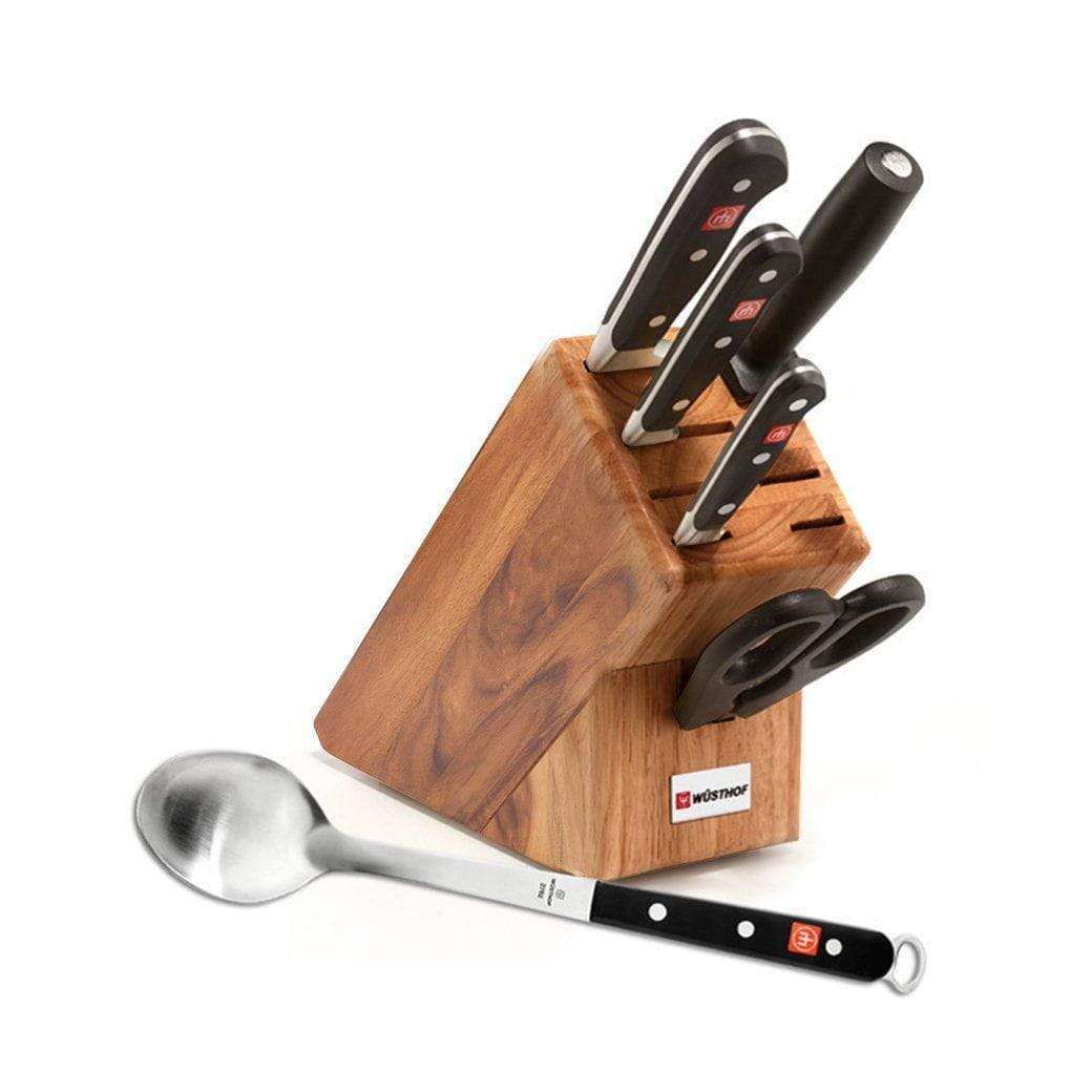 Wusthof Classic 6-Piece Block Set - with Free Spoon - J. L. Hufford