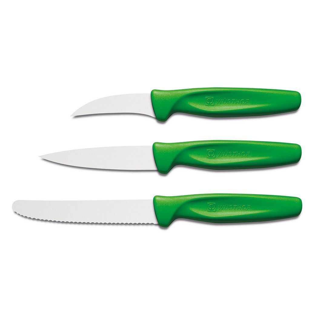 Wusthof Paring &amp; Peeling Knives Green Wusthof Zest 3-piece Paring Knife Set JL-Hufford