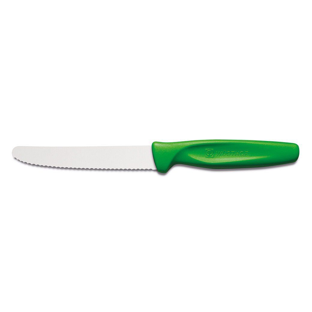 Wusthof Paring &amp; Peeling Knives Green Wusthof Zest 4&quot; Serrated Paring Knife JL-Hufford