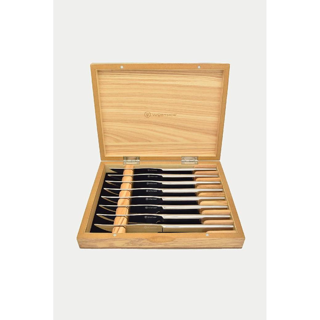 Wusthof 8-Piece Stainless Steak Knife Set in Wooden Chest - J. L. Hufford